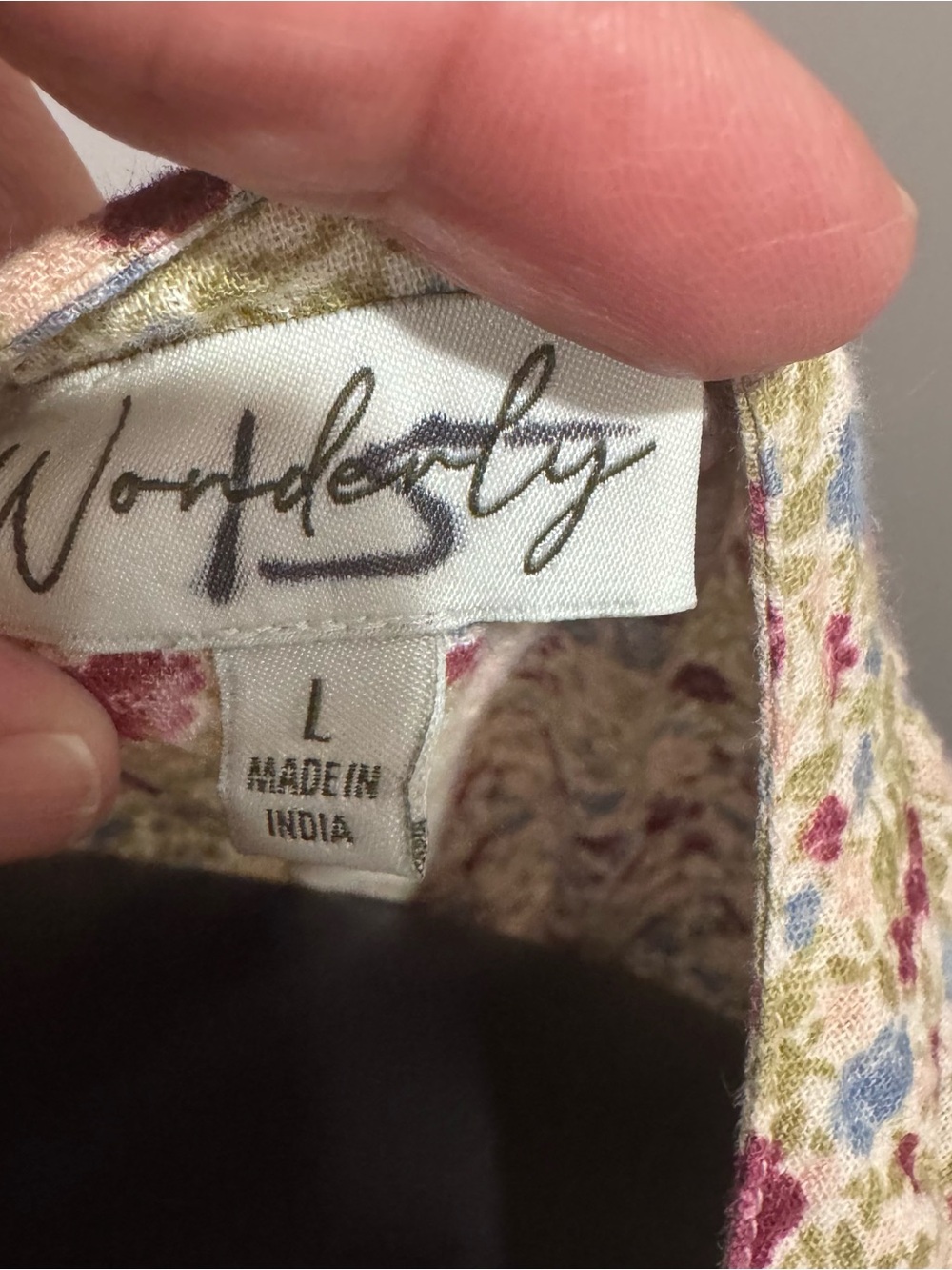 Wonderly Floral Cotton Peasant Blouse Women’s Large Boho & Blossom Top - Picture 5 of 5
